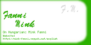 fanni mink business card